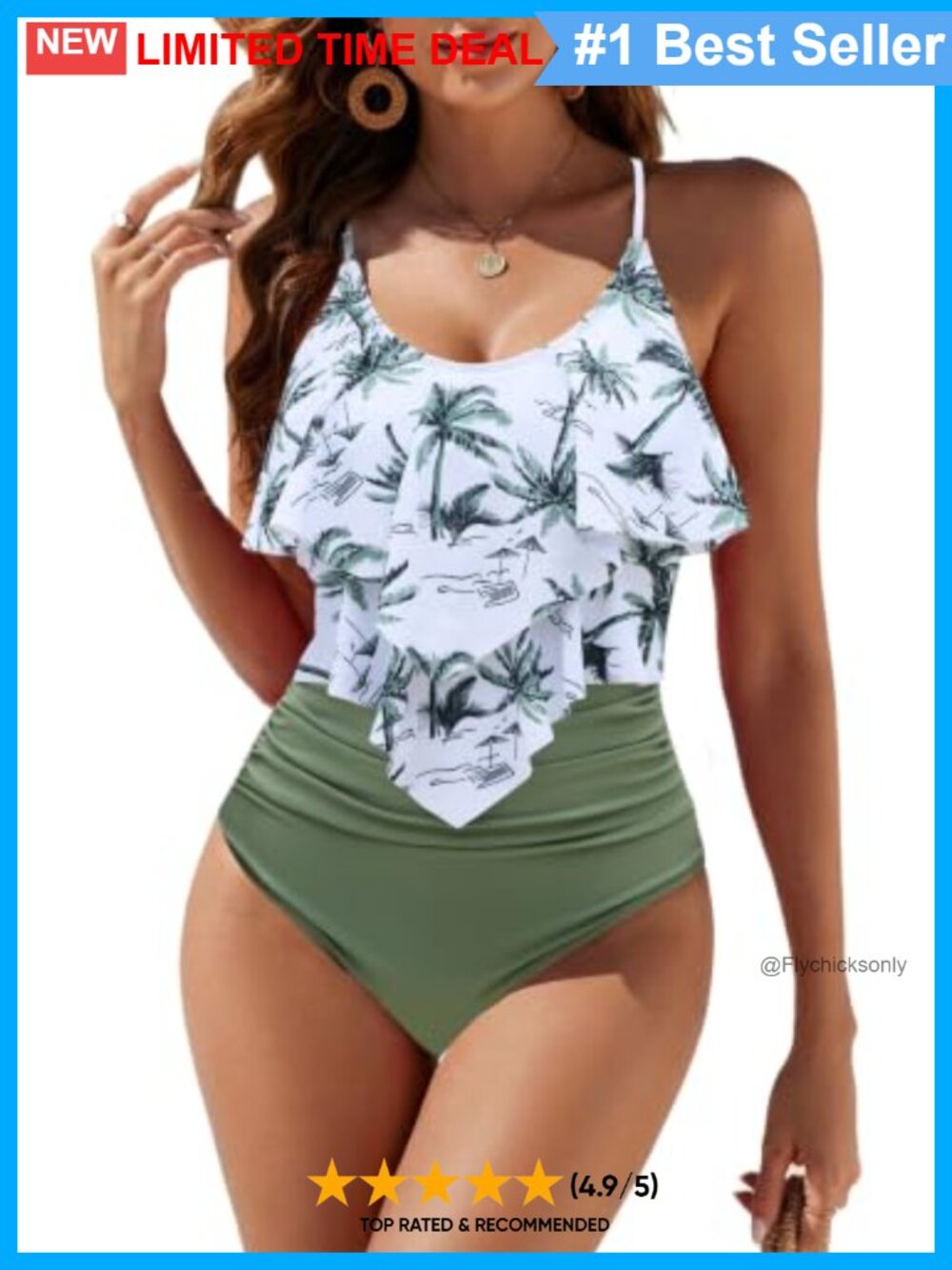 Women's One Piece Tummy Control Swimsuit Full Coverage Bathing Suit